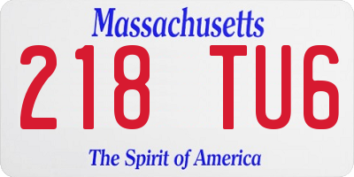 MA license plate 218TU6