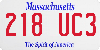 MA license plate 218UC3