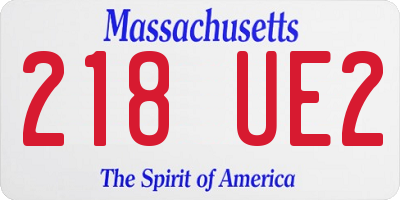 MA license plate 218UE2
