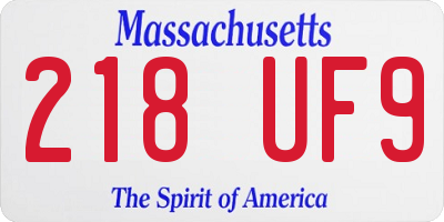 MA license plate 218UF9