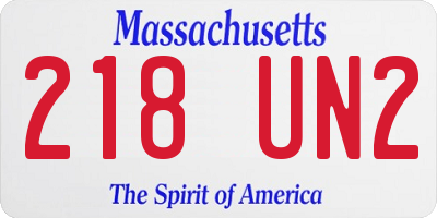 MA license plate 218UN2
