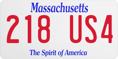 MA license plate 218US4