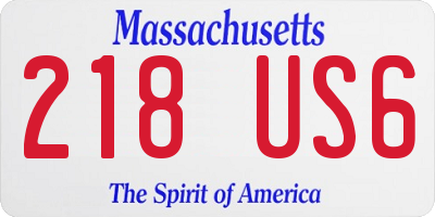 MA license plate 218US6