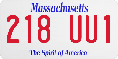 MA license plate 218UU1