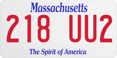 MA license plate 218UU2