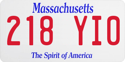 MA license plate 218YI0