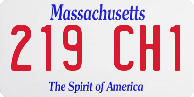 MA license plate 219CH1
