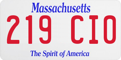 MA license plate 219CI0