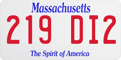 MA license plate 219DI2