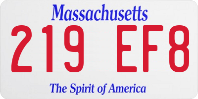MA license plate 219EF8