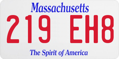 MA license plate 219EH8