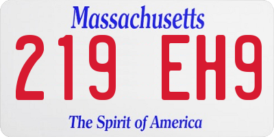 MA license plate 219EH9