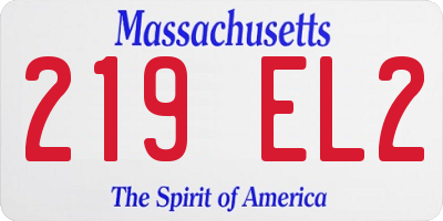 MA license plate 219EL2