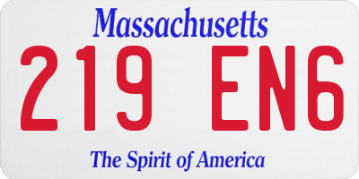 MA license plate 219EN6