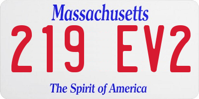 MA license plate 219EV2