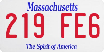 MA license plate 219FE6