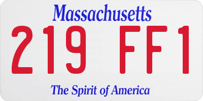 MA license plate 219FF1