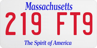MA license plate 219FT9