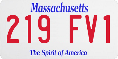 MA license plate 219FV1