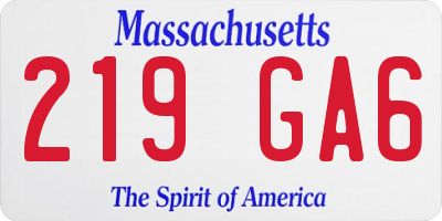 MA license plate 219GA6