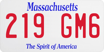 MA license plate 219GM6