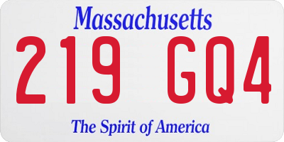 MA license plate 219GQ4