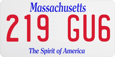 MA license plate 219GU6