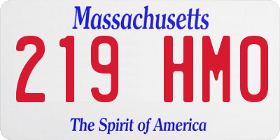 MA license plate 219HM0