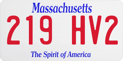 MA license plate 219HV2