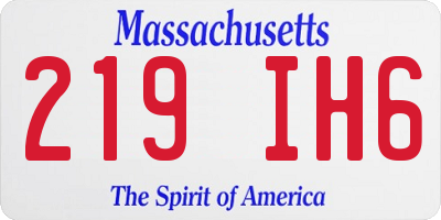 MA license plate 219IH6