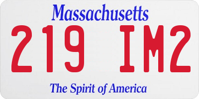 MA license plate 219IM2