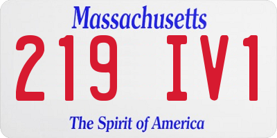 MA license plate 219IV1