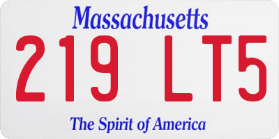 MA license plate 219LT5