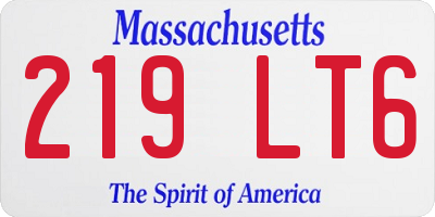 MA license plate 219LT6
