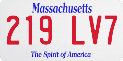 MA license plate 219LV7