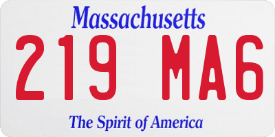 MA license plate 219MA6