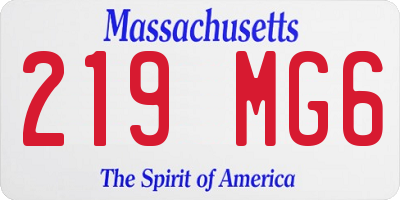 MA license plate 219MG6