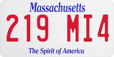 MA license plate 219MI4