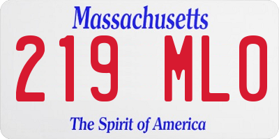 MA license plate 219ML0