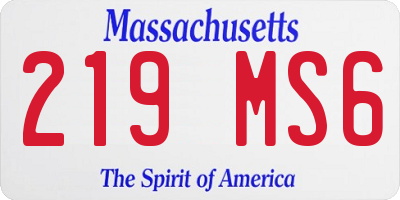 MA license plate 219MS6