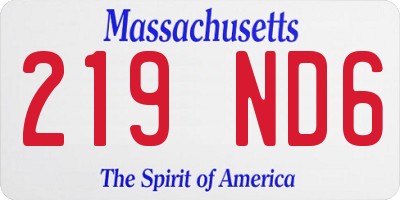 MA license plate 219ND6