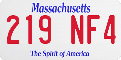 MA license plate 219NF4