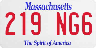 MA license plate 219NG6