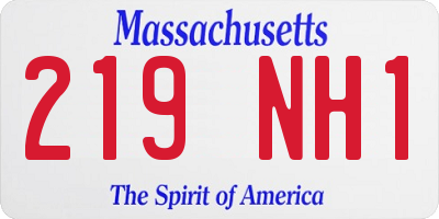 MA license plate 219NH1