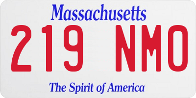 MA license plate 219NM0