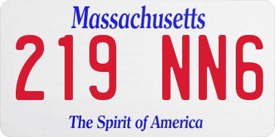 MA license plate 219NN6