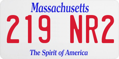 MA license plate 219NR2