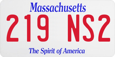 MA license plate 219NS2