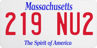 MA license plate 219NU2