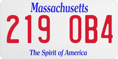 MA license plate 219OB4